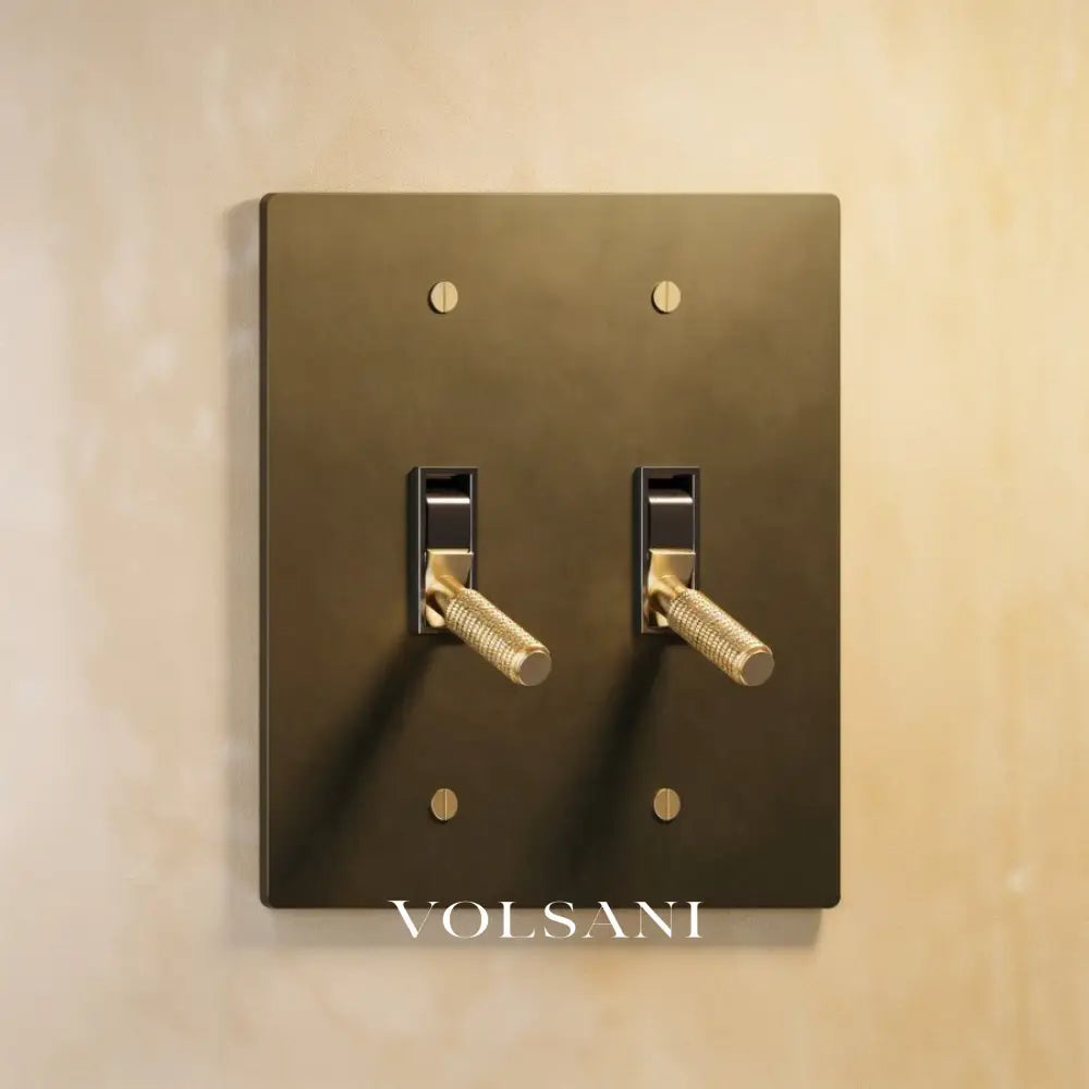 The Architectural Brass Toggle Switch (1 to 5 Gang) - Open Box - Bronze with Patina / 2 Gang