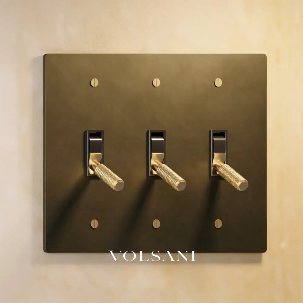 The Architectural Brass Toggle Switch (1 to 5 Gang) - Open Box - Bronze with Patina / 3 Gang