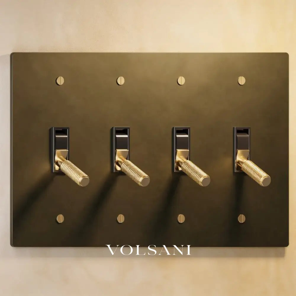 The Architectural Brass Toggle Switch (1 to 5 Gang) - Open Box - Bronze with Patina / 4 Gang