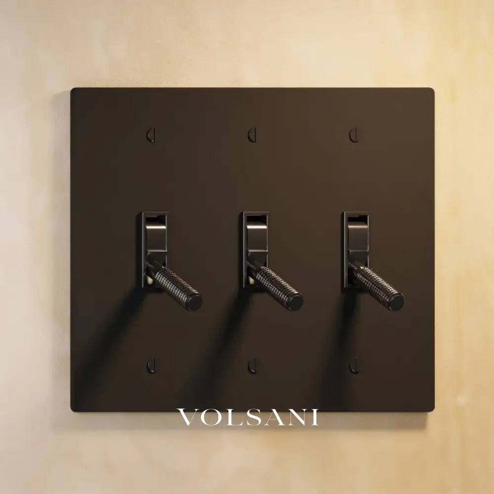 The Architectural Brass Toggle Switch (1 to 5 Gang) - Open Box - Night Black / 3 Gang