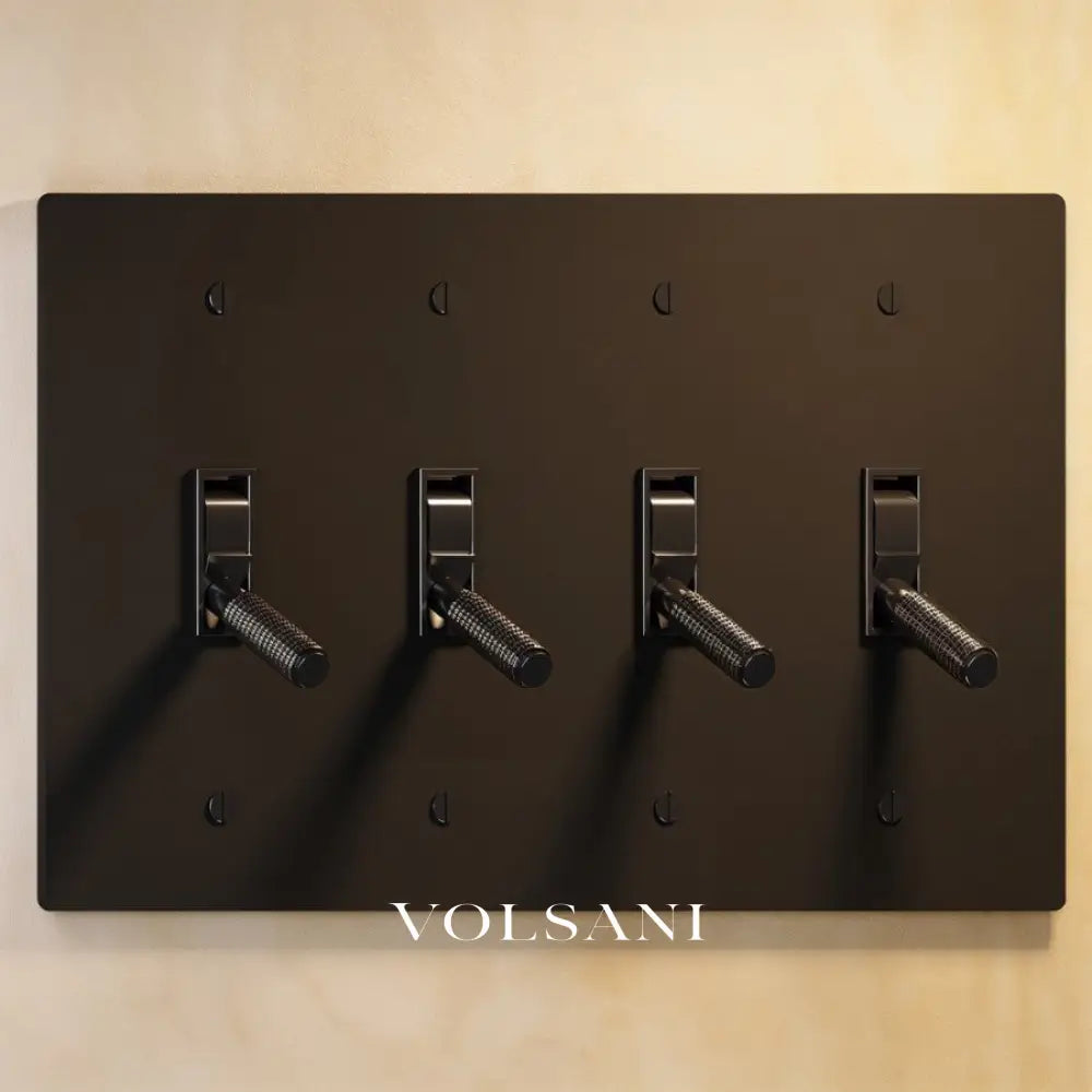 The Architectural Brass Toggle Switch (1 to 5 Gang) - Open Box - Night Black / 4 Gang