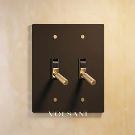 The Architectural Brass Toggle Switch (1 to 5 Gang) - Open Box - Night Black with Brass / 2 Gang