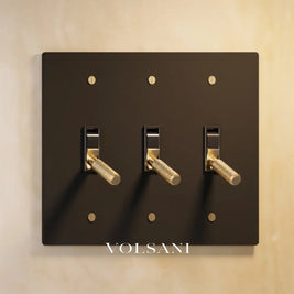 The Architectural Brass Toggle Switch (1 to 5 Gang) - Open Box - Night Black with Brass / 3 Gang