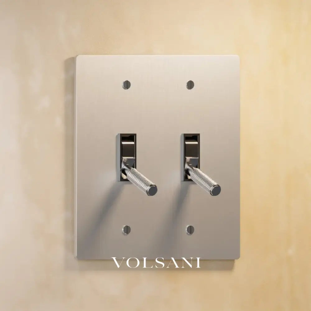 The Architectural Brass Toggle Switch (1 to 5 Gang) - Open Box - Stainless Steel / 2 Gang