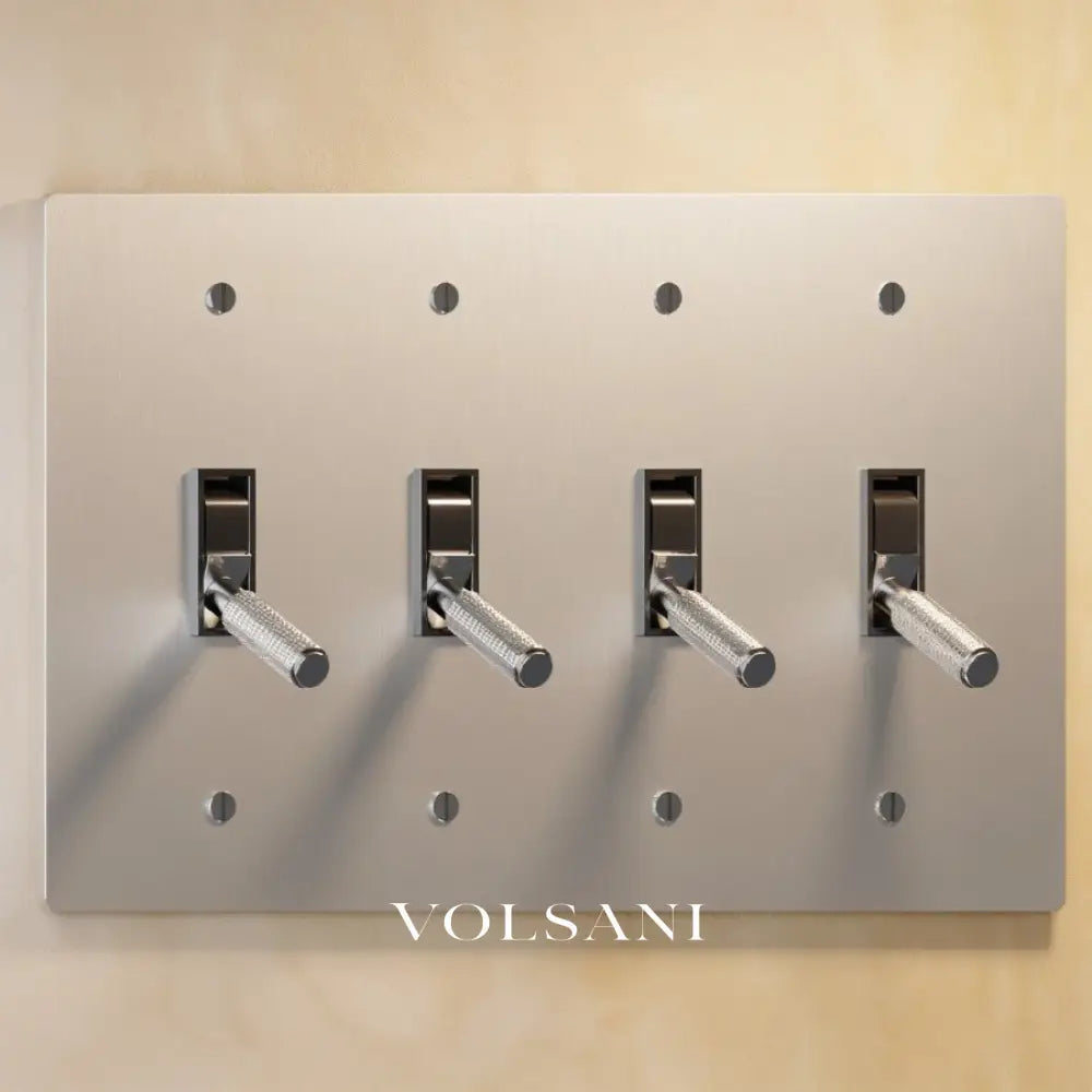 The Architectural Brass Toggle Switch (1 to 5 Gang) - Open Box - Stainless Steel / 4 Gang