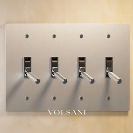 The Architectural Brass Toggle Switch (1 to 5 Gang) - Open Box - Stainless Steel / 4 Gang