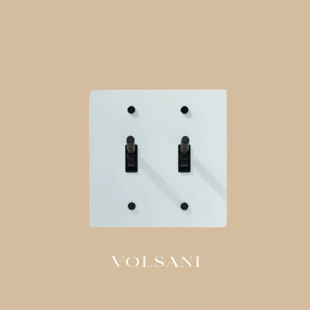 The Architectural Brass Toggle Switch (1 to 5 Gang) - Open Box - White with Black / 2 Gang