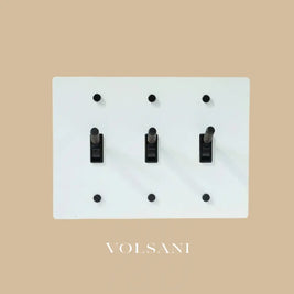 The Architectural Brass Toggle Switch (1 to 5 Gang) - Open Box - White with Black / 3 Gang