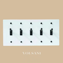 The Architectural Brass Toggle Switch (1 to 5 Gang) - Open Box - White with Black / 5 Gang