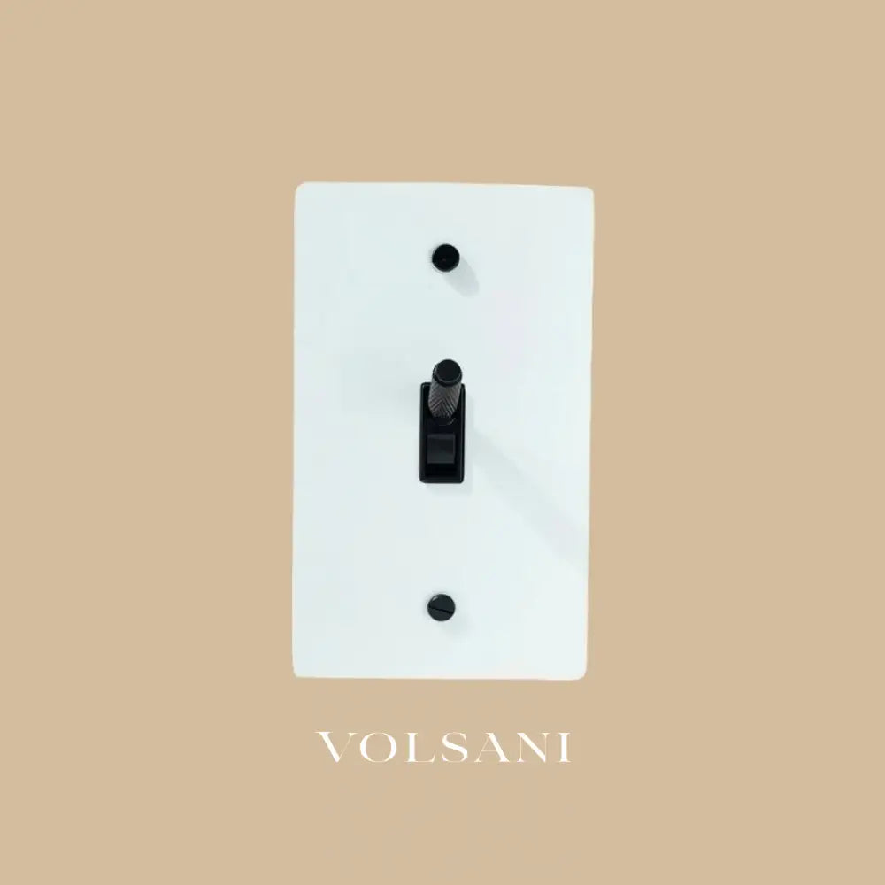 The Architectural Brass Toggle Switch (1 to 5 Gang) - Open Box - White with Black / 1 Gang