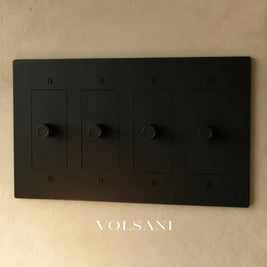 The Brass 3-Way Rotary Dimmer Switch (1 to 5 Gang) - Night Black / 4 Gang