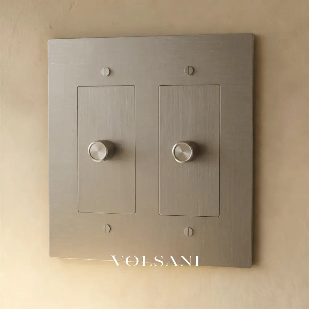 The Brass 3-Way Rotary Dimmer Switch (1 to 5 Gang) - Stainless Steel / 2 Gang