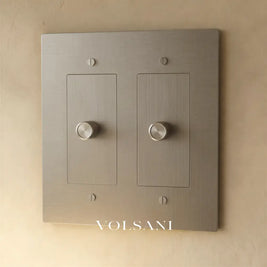 The Brass 3-Way Rotary Dimmer Switch (1 to 5 Gang) - Stainless Steel / 2 Gang