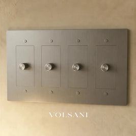 The Brass 3-Way Rotary Dimmer Switch (1 to 5 Gang) - Stainless Steel / 4 Gang