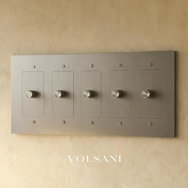 The Brass 3-Way Rotary Dimmer Switch (1 to 5 Gang) - Stainless Steel / 5 Gang