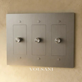 The Brass 3-Way Rotary Dimmer Switch (1 to 5 Gang) - Stainless Steel / 3 Gang
