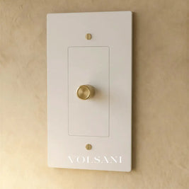 The Brass 3-Way Rotary Dimmer Switch (1 to 5 Gang) - White with Brass / 1 Gang