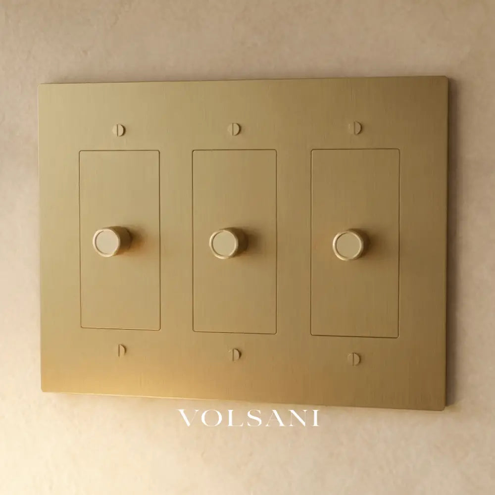 The Brass Dimmer Switch (1 to 5 Gang) - Brass / 3 Gang