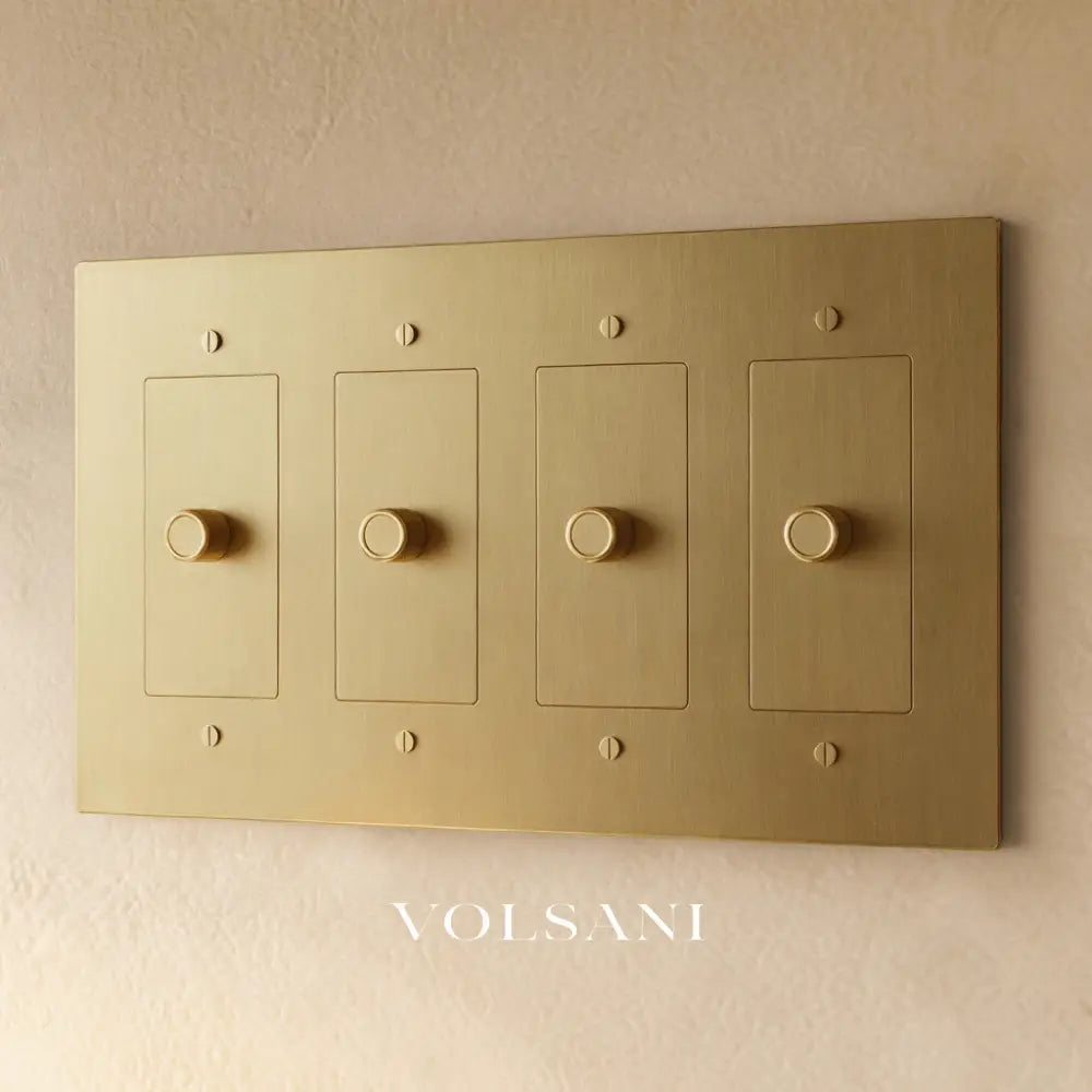 The Brass Dimmer Switch (1 to 5 Gang) - Brass / 4 Gang