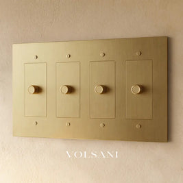 The Brass Dimmer Switch (1 to 5 Gang) - Brass / 4 Gang