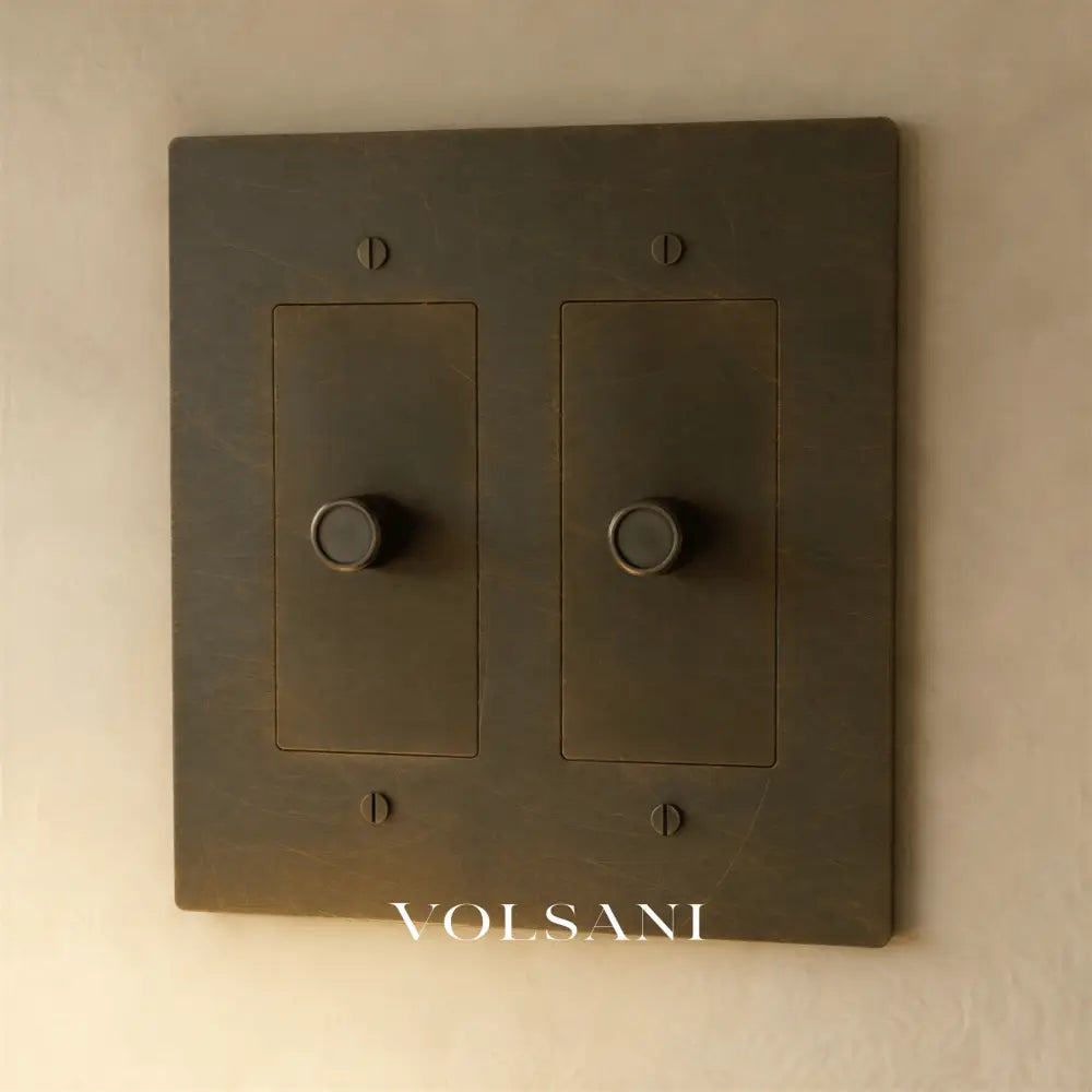 The Brass Dimmer Switch (1 to 5 Gang) - Bronze with Patina / 2 Gang