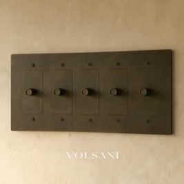 The Brass Dimmer Switch (1 to 5 Gang) - Bronze with Patina / 5 Gang