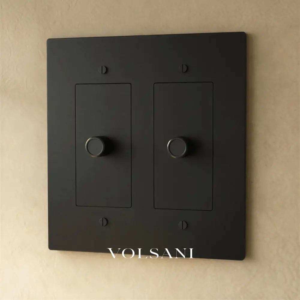 The Brass Dimmer Switch (1 to 5 Gang) - Night Black / 2 Gang