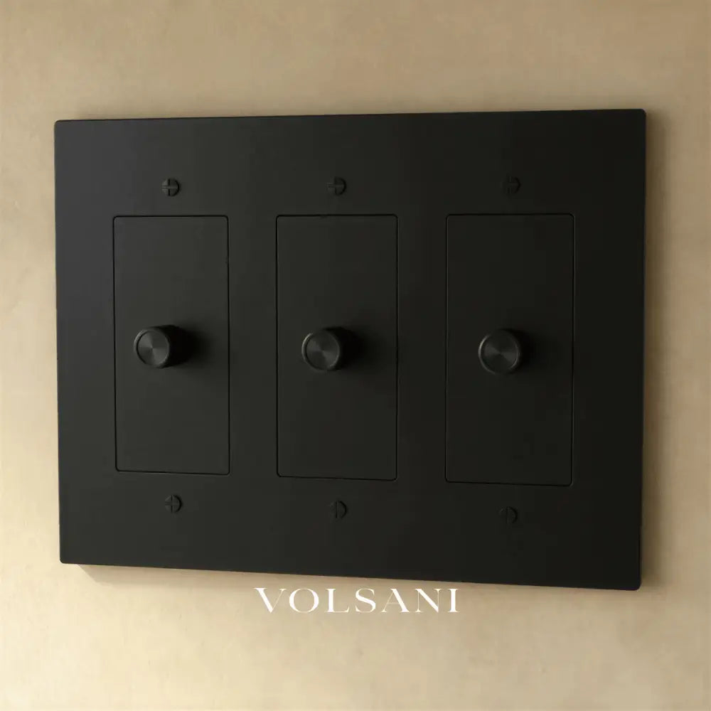 The Brass Dimmer Switch (1 to 5 Gang) - Night Black / 3 Gang