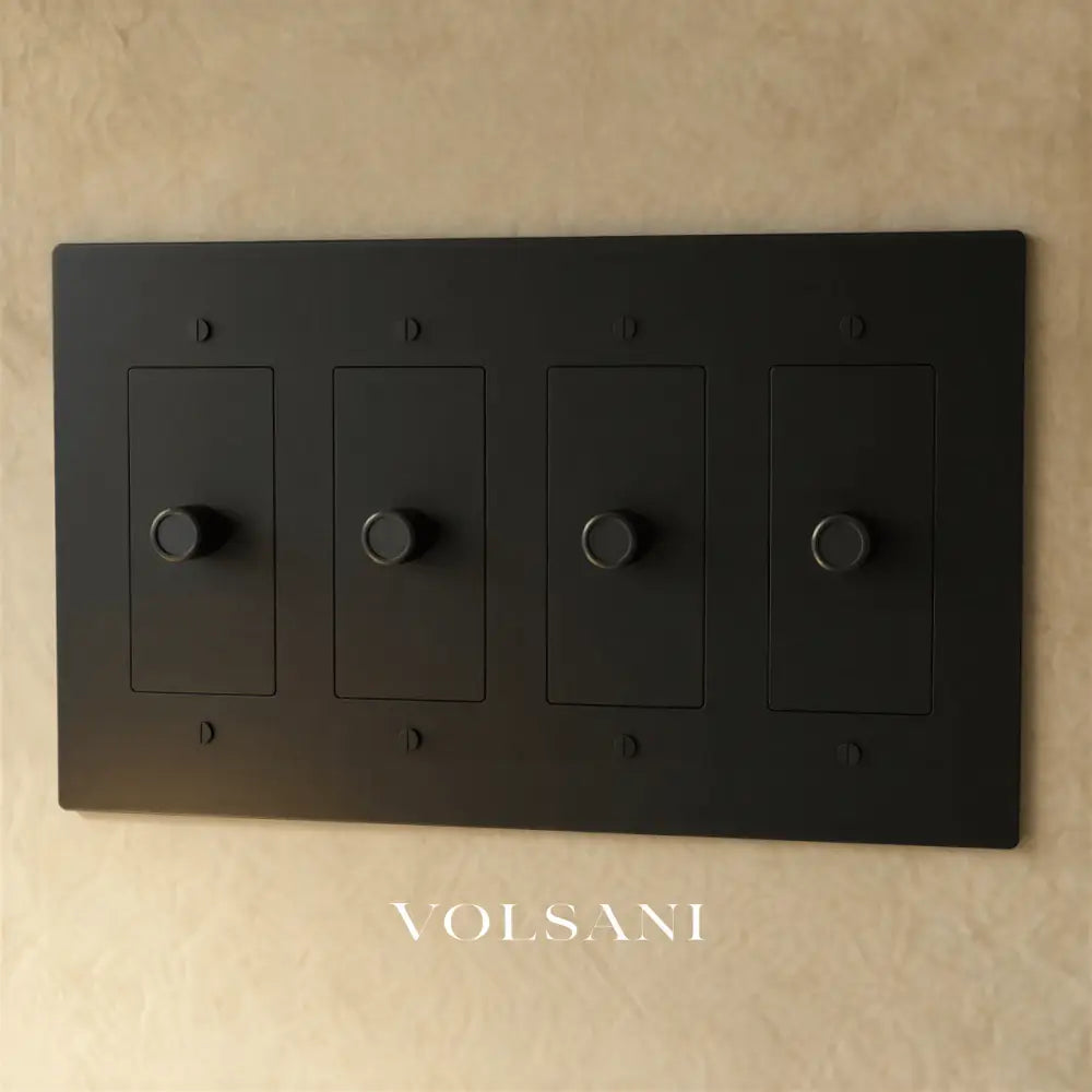 The Brass Dimmer Switch (1 to 5 Gang) - Night Black / 4 Gang