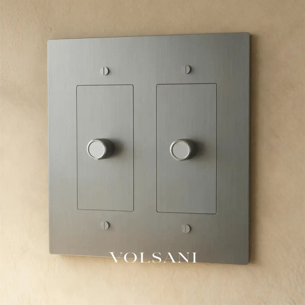 The Brass Dimmer Switch (1 to 5 Gang) - Stainless Steel / 2 Gang