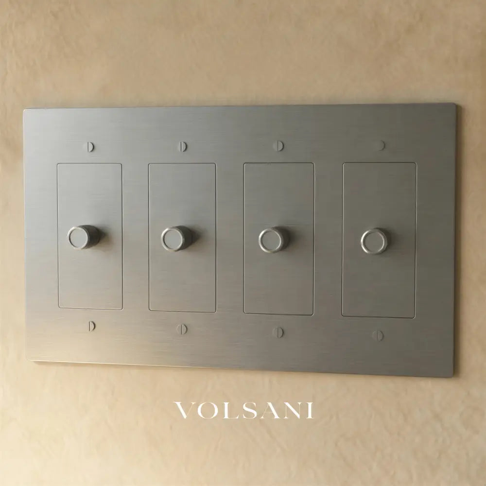 The Brass Dimmer Switch (1 to 5 Gang) - Stainless Steel / 4 Gang