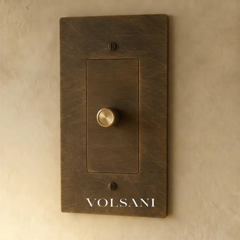 The Brass Dimmer Switch (1 to 5 Gang) - Vintage Brass with Patina / 1 Gang