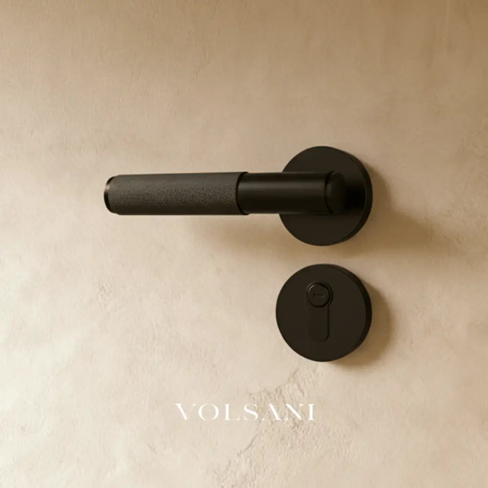 The Brass Door Handle - Open Box - Round / Mortice Lock & Keys / Night Black