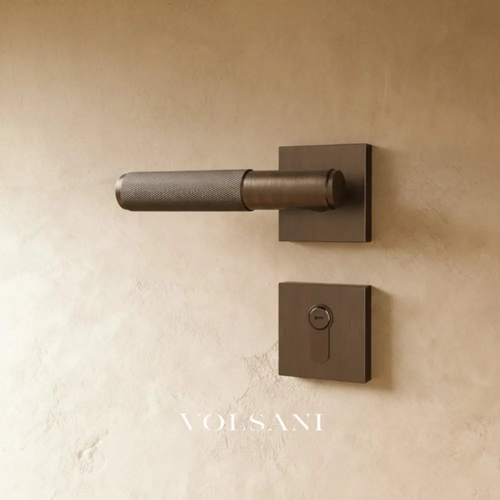 The Brass Door Handle - Open Box - Square / Mortice Lock & Keys / Vintage Brass (Latch & Strike Plates & Screws are