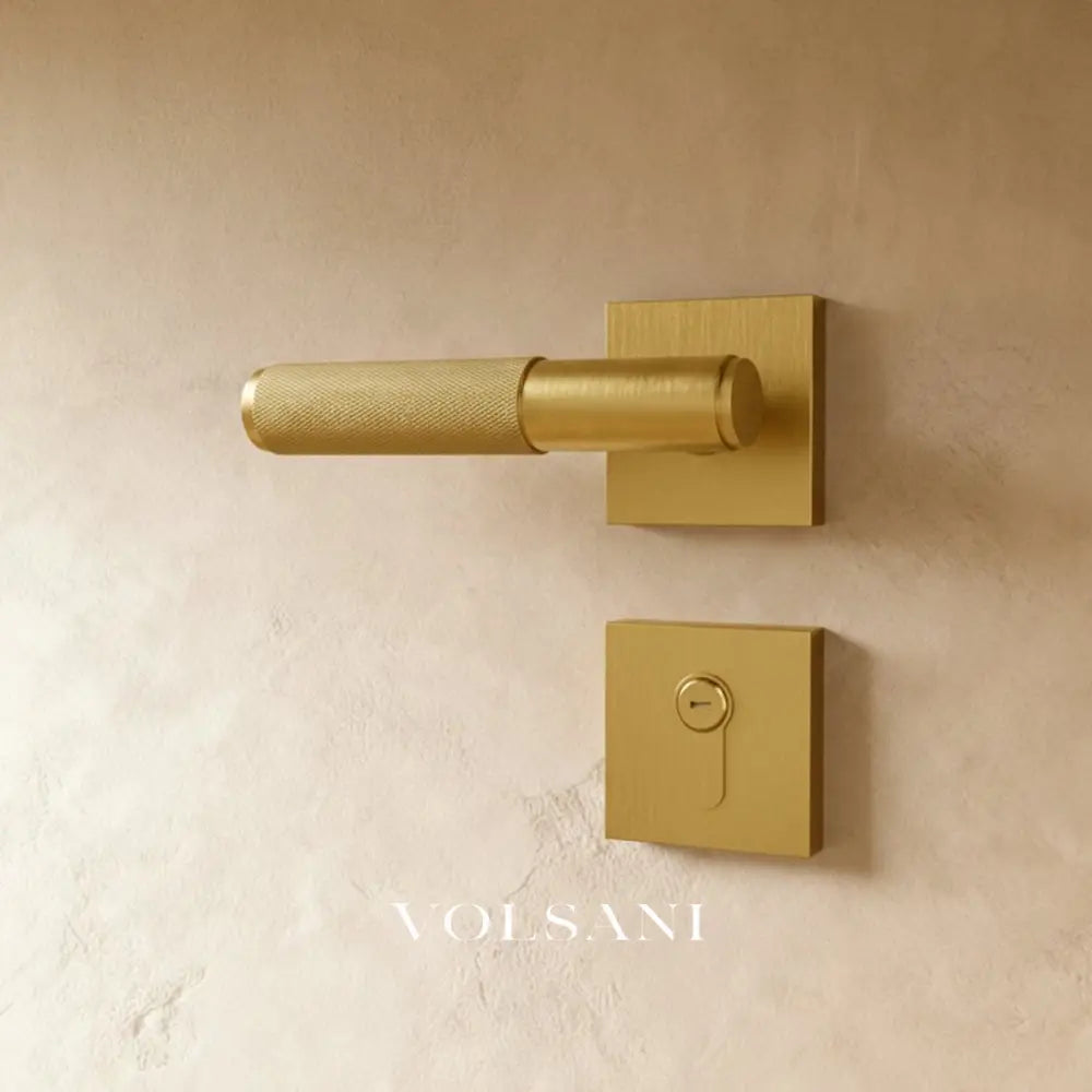 The Brass Door Handle - Brass / Square / Mortice Lock & Keys