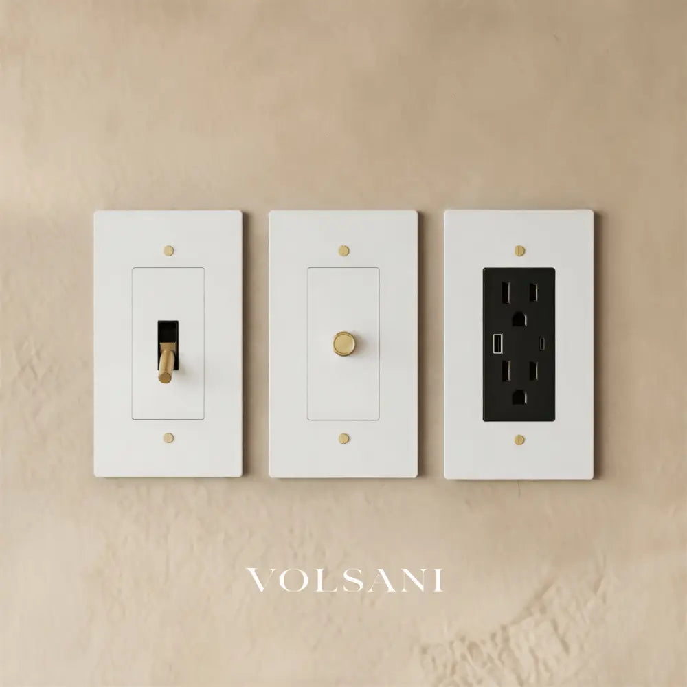 The Brass Electrical Sample Kit - White with Brass