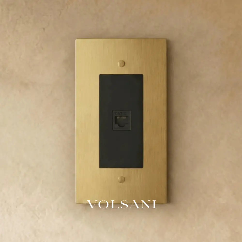The Brass Ethernet Socket (RJ45) (1-Gang) - Brass / 1 Gang / Ethernet