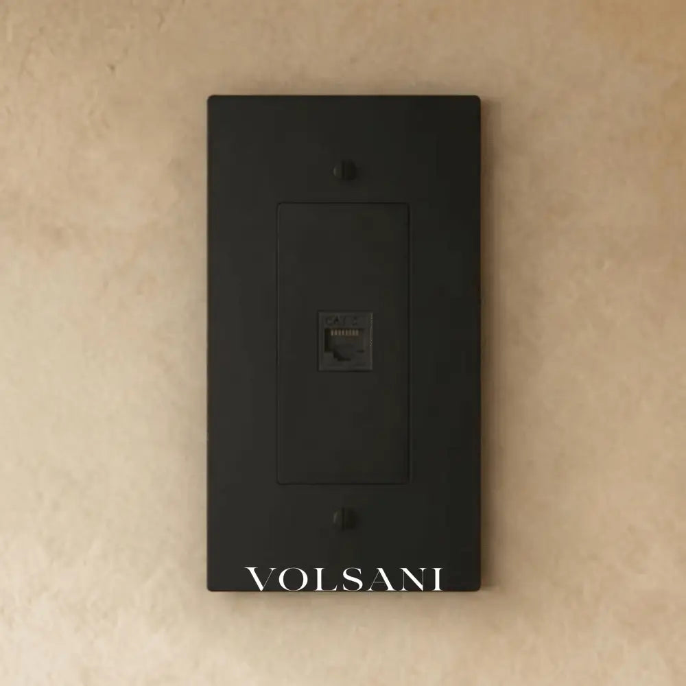 The Brass Ethernet Socket (RJ45) (1-Gang) - Night Black / 1 Gang / Ethernet
