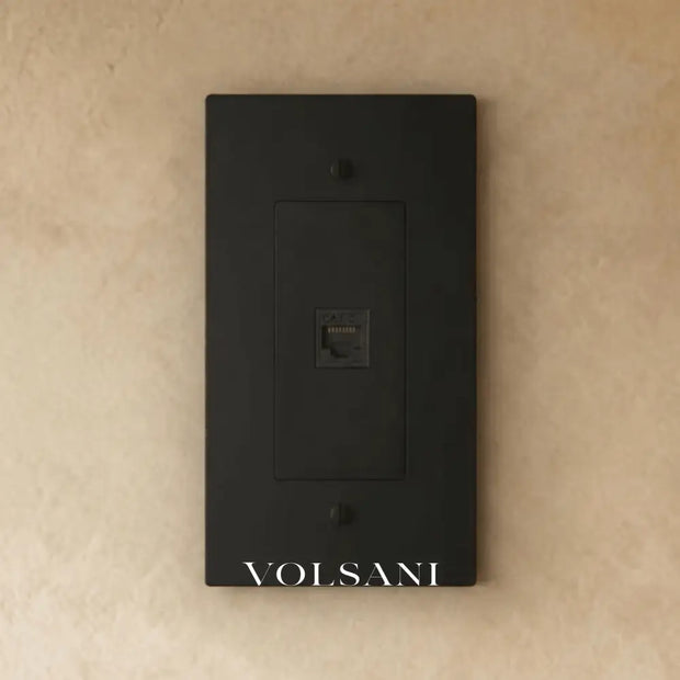 The Brass Ethernet Socket (RJ45) (1-Gang) - Night Black / 1 Gang / Ethernet