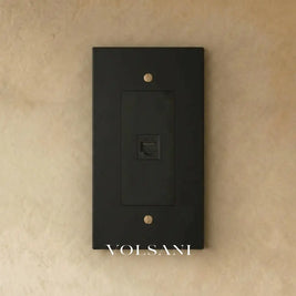 The Brass Ethernet Socket (RJ45) (1-Gang) - Night Black with Brass / 1 Gang / Ethernet