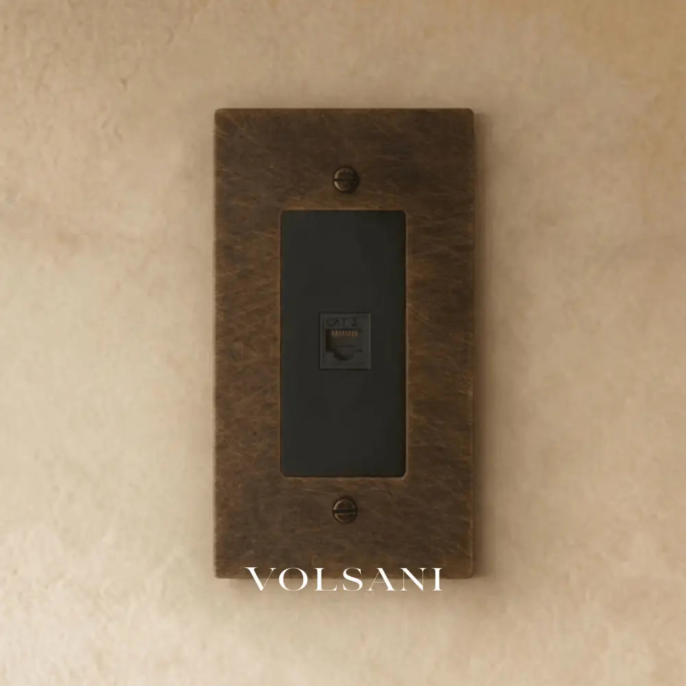 The Brass Ethernet Socket (RJ45) (1-Gang) - Vintage Brass with Patina / 1 Gang / Ethernet