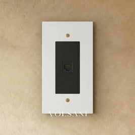 The Brass Ethernet Socket (RJ45) (1-Gang) - White with Brass / 1 Gang / Ethernet