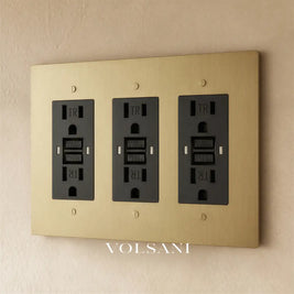 The Brass Outlet (1 to 4 Gang) - Brass / 3 Gang / GFCI