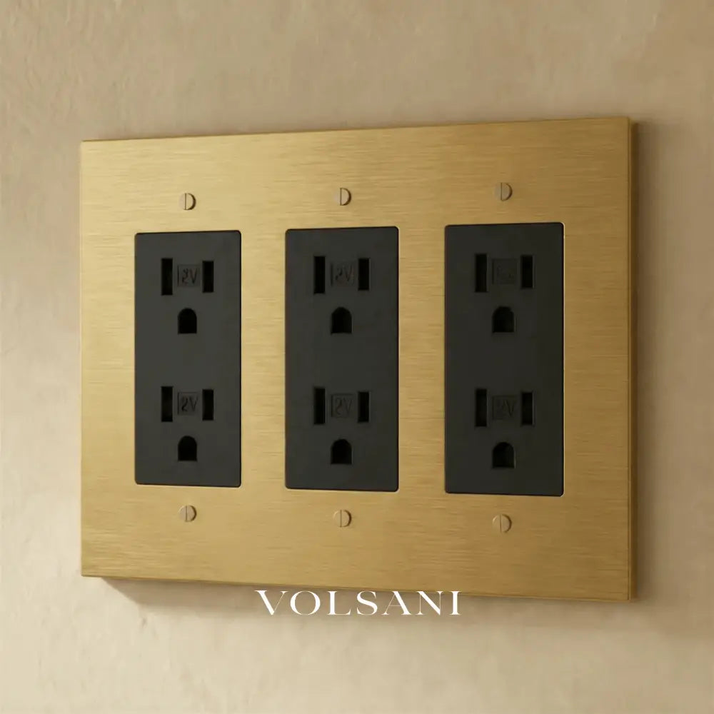 The Brass Outlet (1 to 4 Gang) - Brass / 3 Gang / Standard