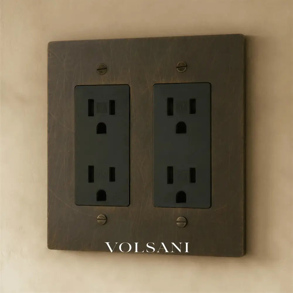 The Brass Outlet (1 to 4 Gang) - Bronze With Patina / 2 Gang / Standard