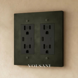 The Brass Outlet (1 to 4 Gang) - Bronze With Patina / 2 Gang / USB-C