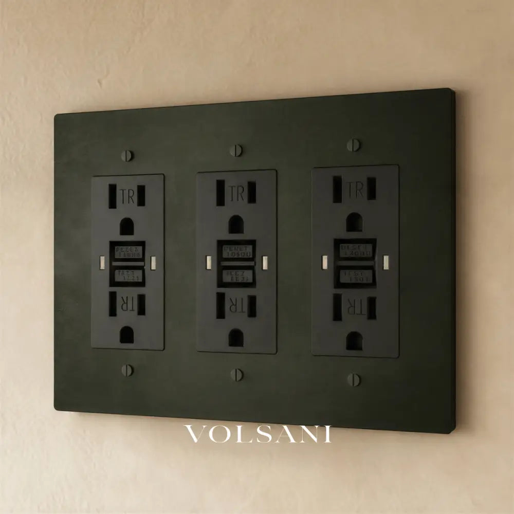 The Brass Outlet (1 to 4 Gang) - Bronze With Patina / 3 Gang / GFCI