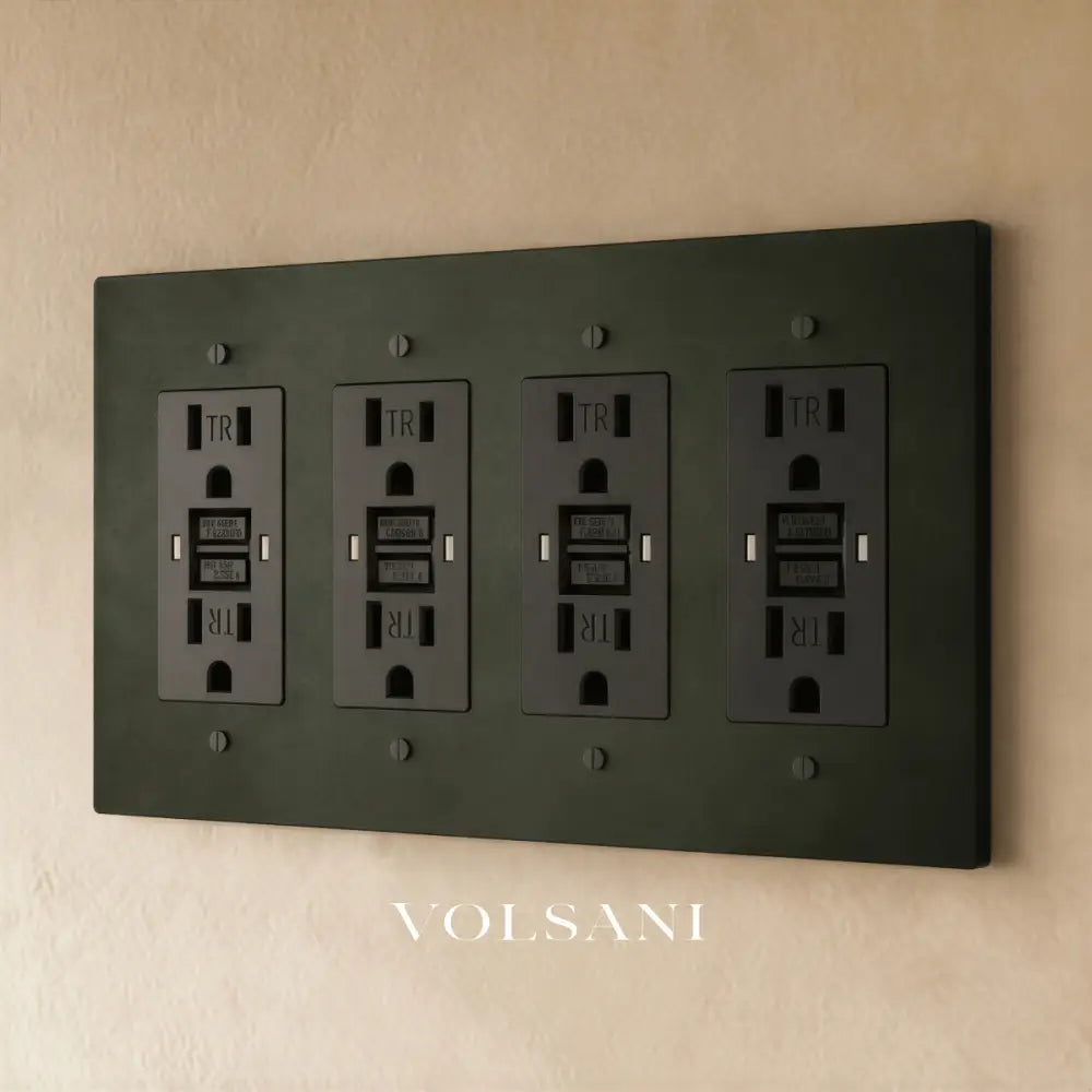 The Brass Outlet (1 to 4 Gang) - Bronze With Patina / 4 Gang / GFCI