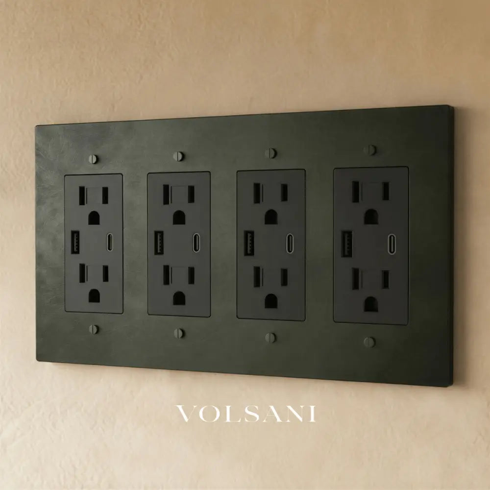 The Brass Outlet (1 to 4 Gang) - Bronze With Patina / 4 Gang / USB-C