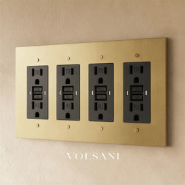 The Brass Outlet (1 to 4 Gang) - Brass / 4 Gang / GFCI